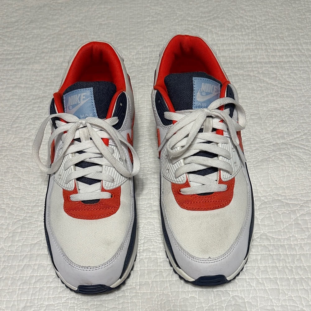Nike Air Max Men’s White Red Navy Sneakers - Picture 2 of 4